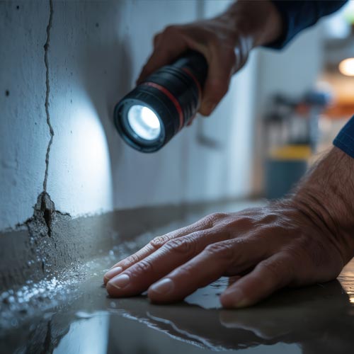 home inspector finds crack in foundation wall